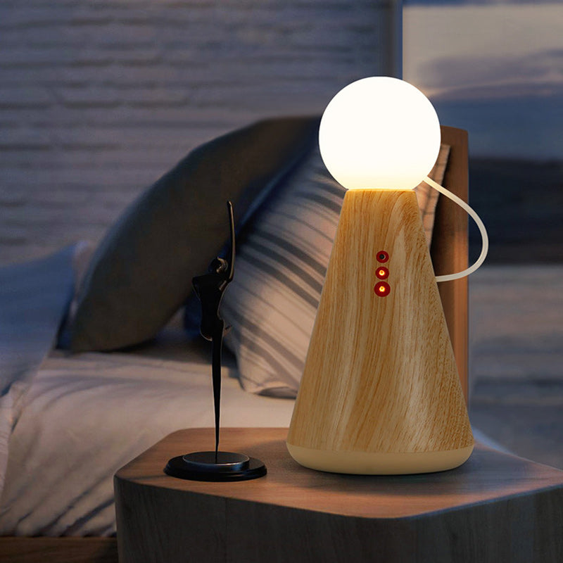 Contemporary Creative Rechargeable Plastic Silicone Figurine Ball LED Table Lamp Night Light For Bedside