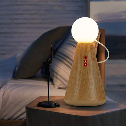 Contemporary Creative Rechargeable Plastic Silicone Figurine Ball LED Table Lamp Night Light For Bedside