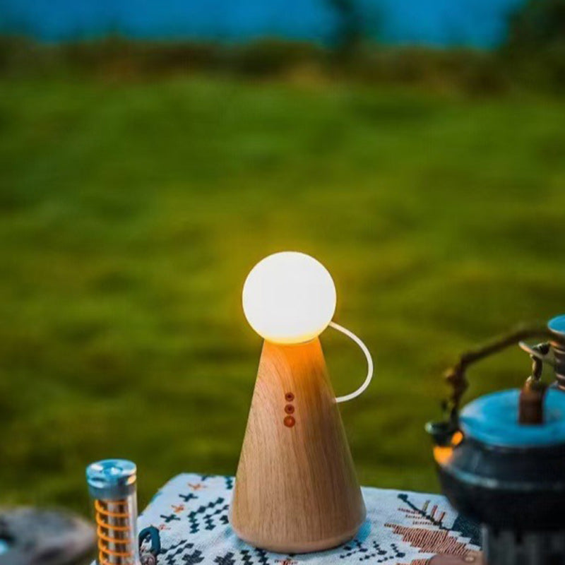 Contemporary Creative Rechargeable Plastic Silicone Figurine Ball LED Table Lamp Night Light For Bedside