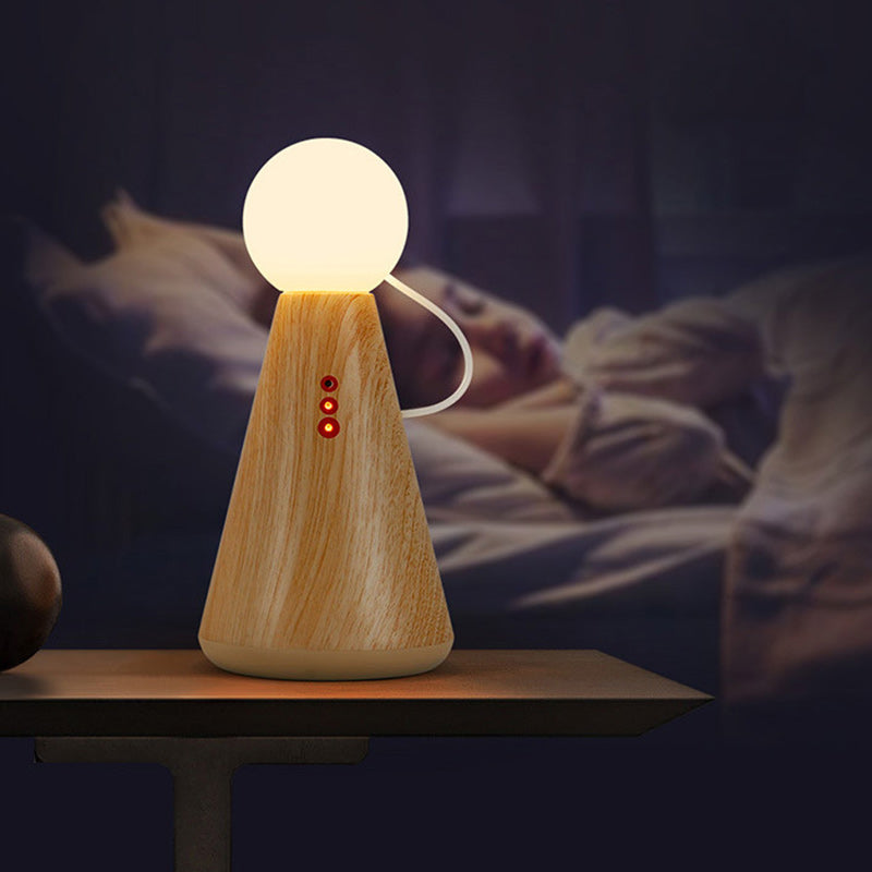 Contemporary Creative Rechargeable Plastic Silicone Figurine Ball LED Table Lamp Night Light For Bedside