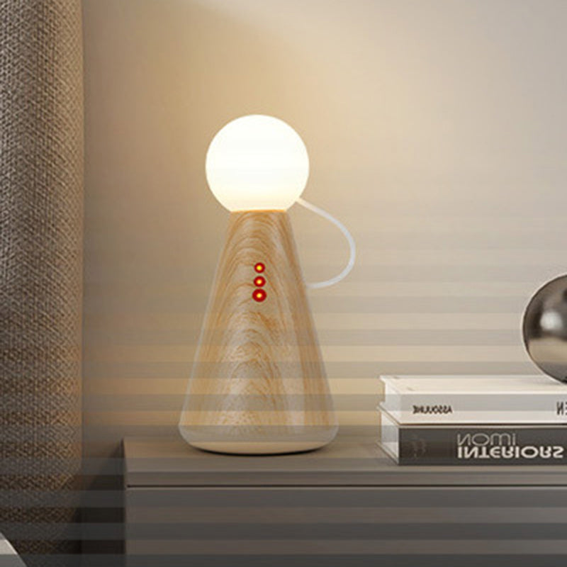 Contemporary Creative Rechargeable Plastic Silicone Figurine Ball LED Table Lamp Night Light For Bedside