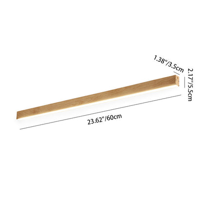 Modern Minimalist Aluminum Acrylic Long Strip LED Flush Mount Ceiling Light For Hallway