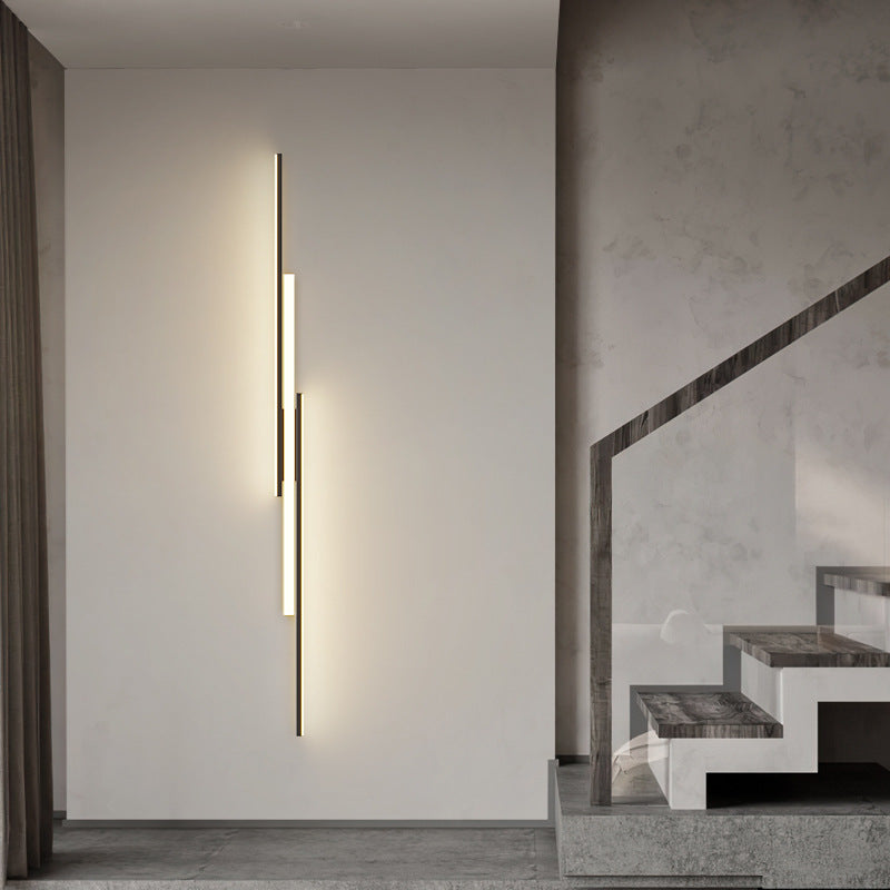 Modern Minimalist Iron & Silicone Long Bar LED Flush Mount Ceiling Light For Hallway