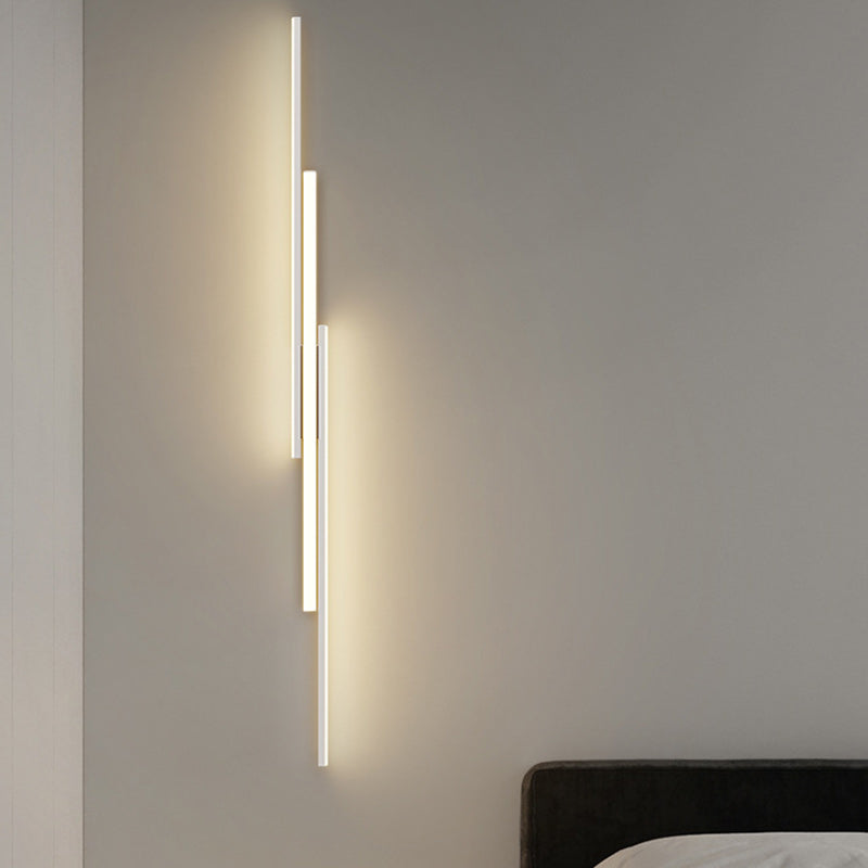 Modern Minimalist Iron & Silicone Long Bar LED Flush Mount Ceiling Light For Hallway