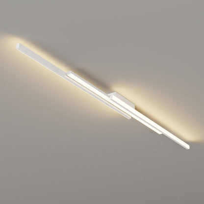 Modern Minimalist Iron & Silicone Long Bar LED Flush Mount Ceiling Light For Hallway