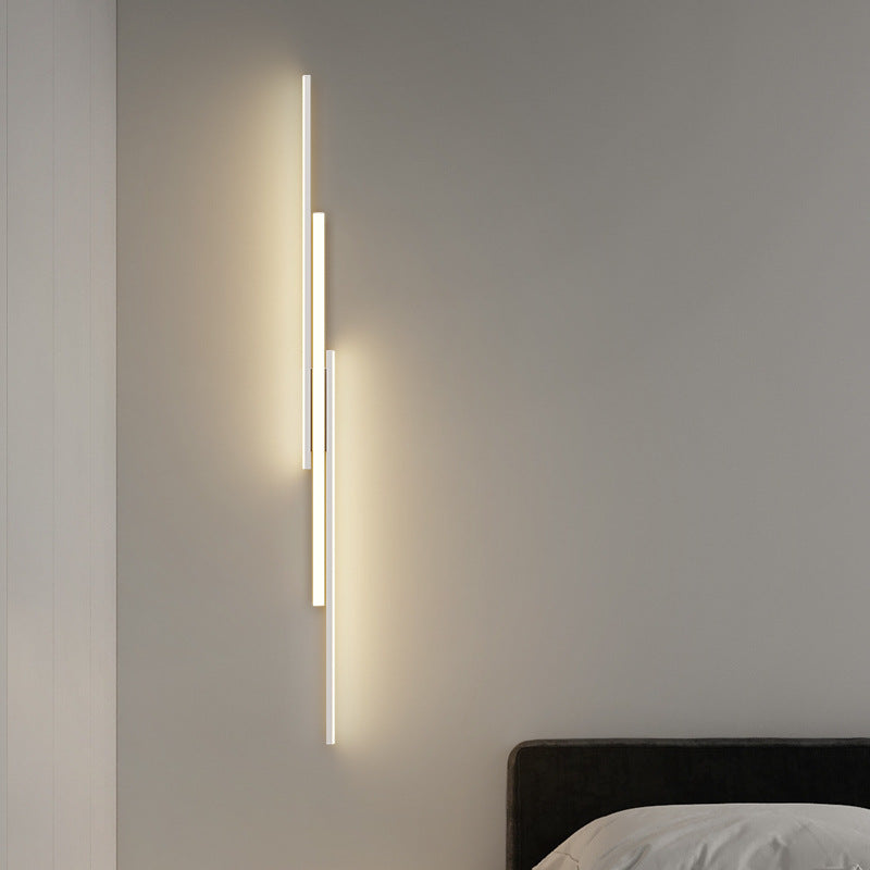 Modern Minimalist Iron & Silicone Long Bar LED Flush Mount Ceiling Light For Hallway