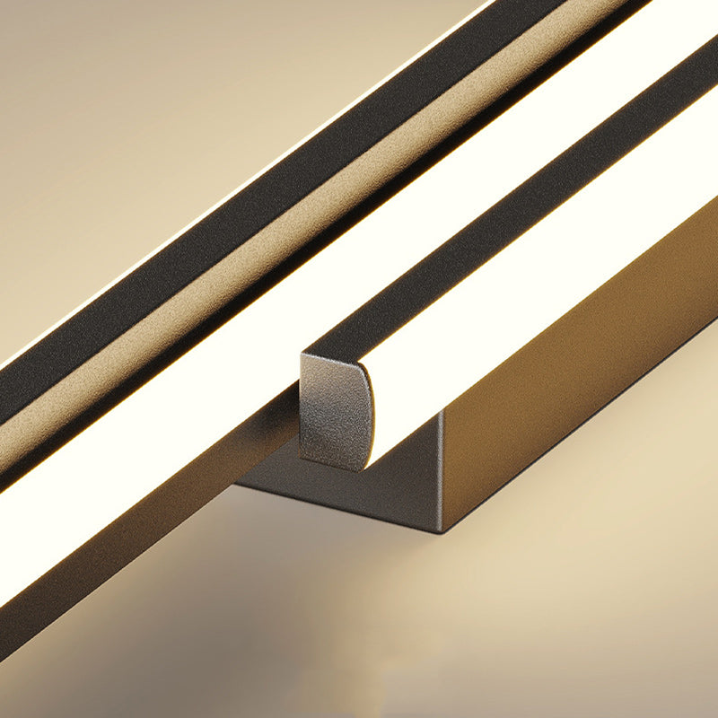 Modern Minimalist Iron & Silicone Long Bar LED Flush Mount Ceiling Light For Hallway