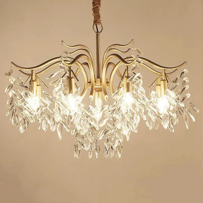 Contemporary Luxury Iron & Crystal Branch-Inspired 7/9/11-Light Chandelier For Living Room & Bedroom