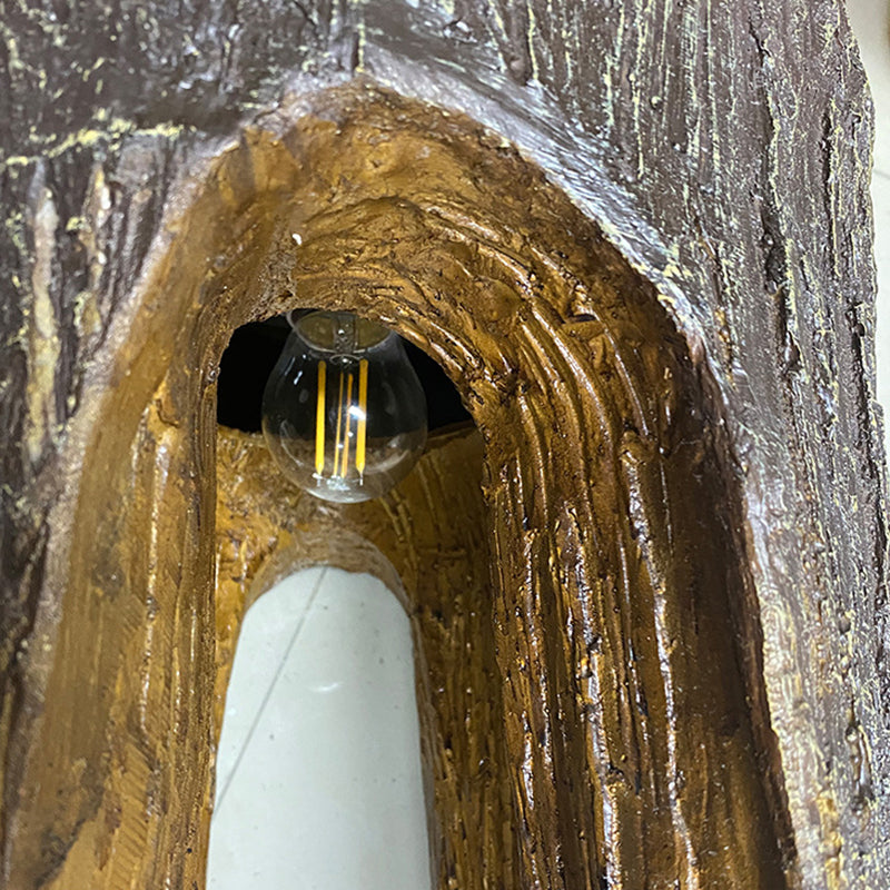 Contemporary Creative Fiberglass Resin Tree Stump 1-Light Outdoor Light Landscape Lighting For Garden & Patio