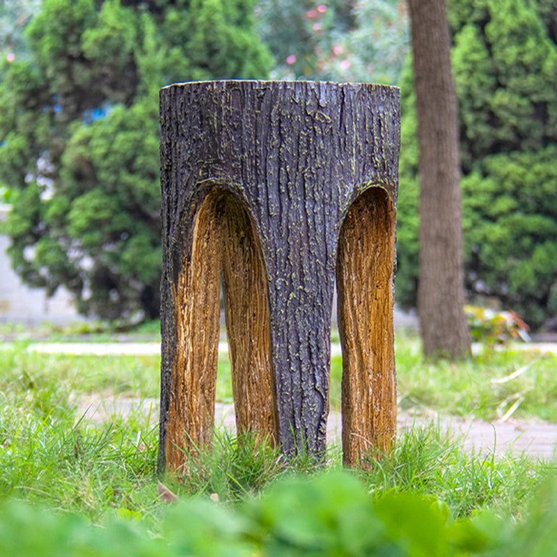 Contemporary Creative Fiberglass Resin Tree Stump 1-Light Outdoor Light Landscape Lighting For Garden & Patio