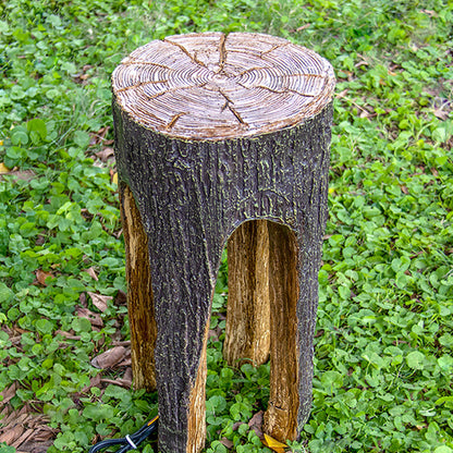 Contemporary Creative Fiberglass Resin Tree Stump 1-Light Outdoor Light Landscape Lighting For Garden & Patio
