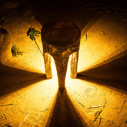 Contemporary Creative Fiberglass Resin Tree Stump 1-Light Outdoor Light Landscape Lighting For Garden & Patio