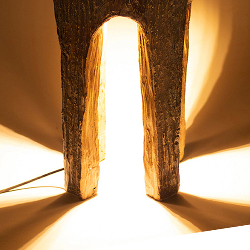 Contemporary Creative Fiberglass Resin Tree Stump 1-Light Outdoor Light Landscape Lighting For Garden & Patio