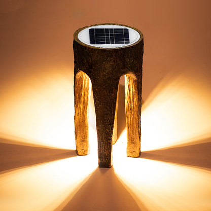 Contemporary Creative Fiberglass Resin Tree Stump 1-Light Outdoor Light Landscape Lighting For Garden & Patio