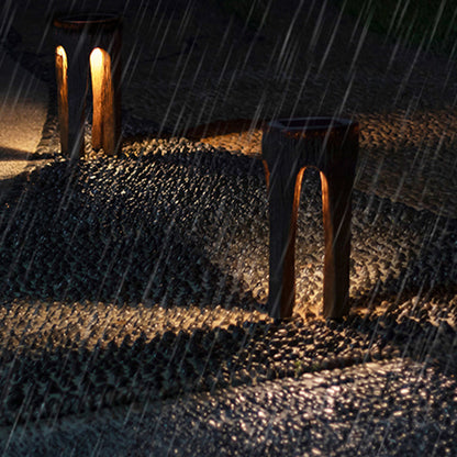 Contemporary Creative Fiberglass Resin Tree Stump 1-Light Outdoor Light Landscape Lighting For Garden & Patio