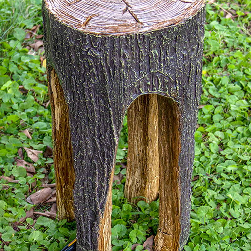 Contemporary Creative Fiberglass Resin Tree Stump 1-Light Outdoor Light Landscape Lighting For Garden & Patio