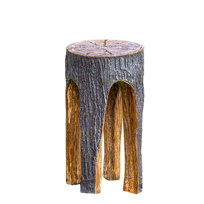 Contemporary Creative Fiberglass Resin Tree Stump 1-Light Outdoor Light Landscape Lighting For Garden & Patio
