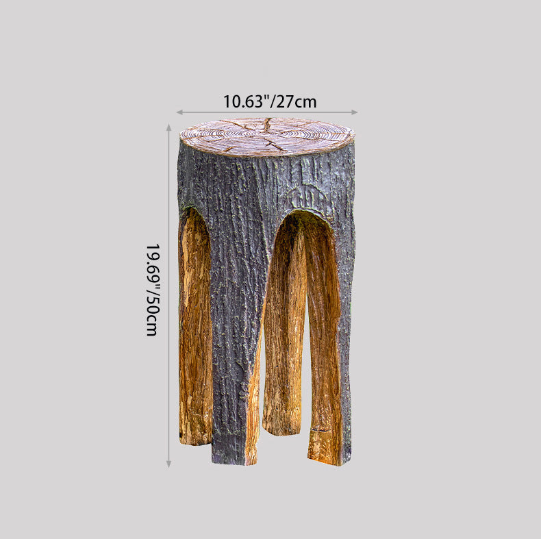 Contemporary Creative Fiberglass Resin Tree Stump 1-Light Outdoor Light Landscape Lighting For Garden & Patio