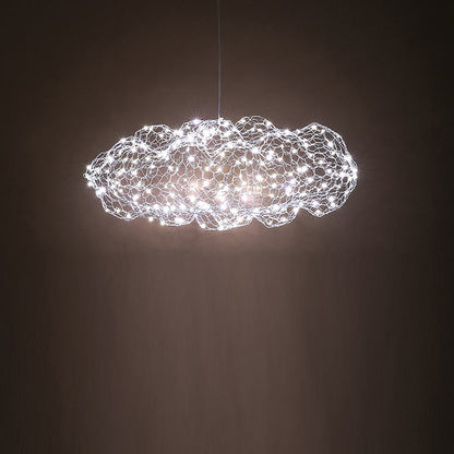 Contemporary Nordic Iron Cloud Starry LED Chandelier For Dining Room Decor
