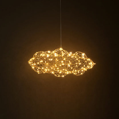 Contemporary Nordic Iron Cloud Starry LED Chandelier For Dining Room Decor