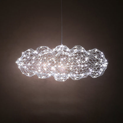 Contemporary Nordic Iron Cloud Starry LED Chandelier For Dining Room Decor