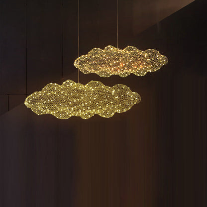 Contemporary Nordic Iron Cloud Starry LED Chandelier For Dining Room Decor