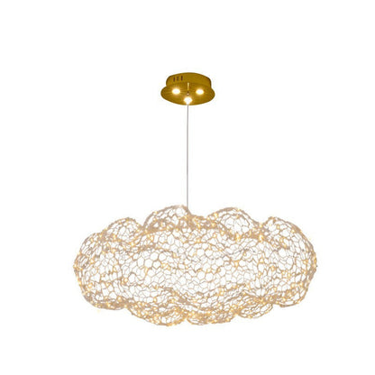 Contemporary Nordic Iron Cloud Starry LED Chandelier For Dining Room Decor