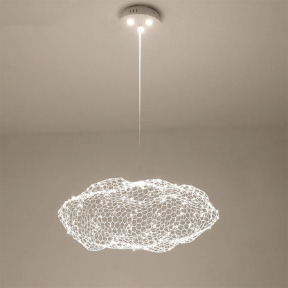 Contemporary Nordic Iron Cloud Starry LED Chandelier For Dining Room Decor