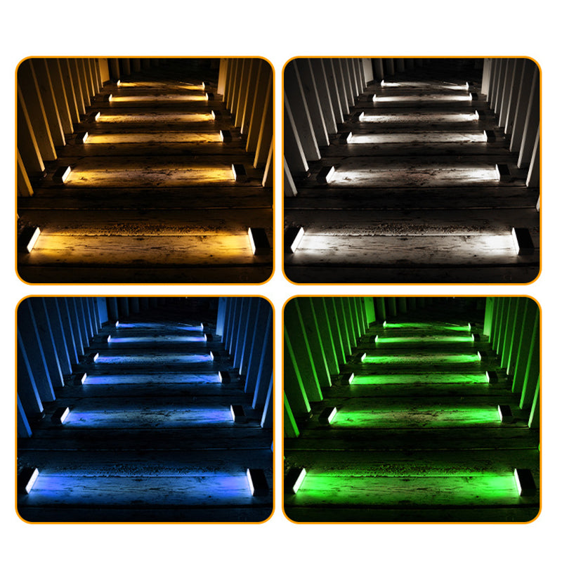 Modern Minimalist Solar Waterproof ABS PC Rectangular LED Outdoor Step Light Ideal For Garden And Outdoor Patio