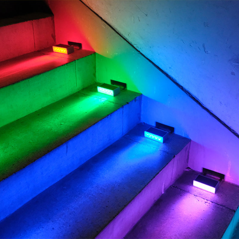 Modern Minimalist Solar Waterproof ABS PC Rectangular LED Outdoor Step Light Ideal For Garden And Outdoor Patio