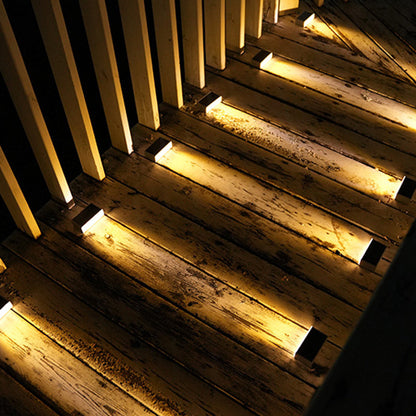 Modern Minimalist Solar Waterproof ABS PC Rectangular LED Outdoor Step Light Ideal For Garden And Outdoor Patio