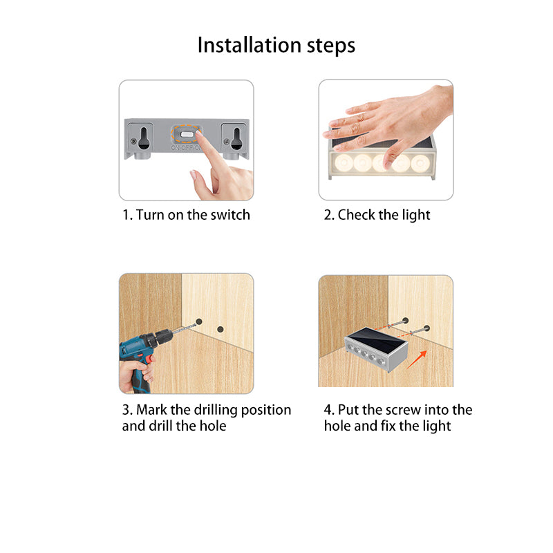Modern Minimalist Solar Waterproof ABS PC Rectangular LED Outdoor Step Light Ideal For Garden And Outdoor Patio