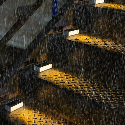 Modern Minimalist Solar Waterproof ABS PC Rectangular LED Outdoor Step Light Ideal For Garden And Outdoor Patio