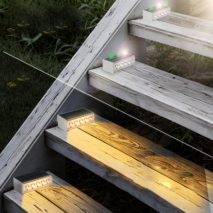 Modern Minimalist Solar Waterproof ABS PC Rectangular LED Outdoor Step Light Ideal For Garden And Outdoor Patio