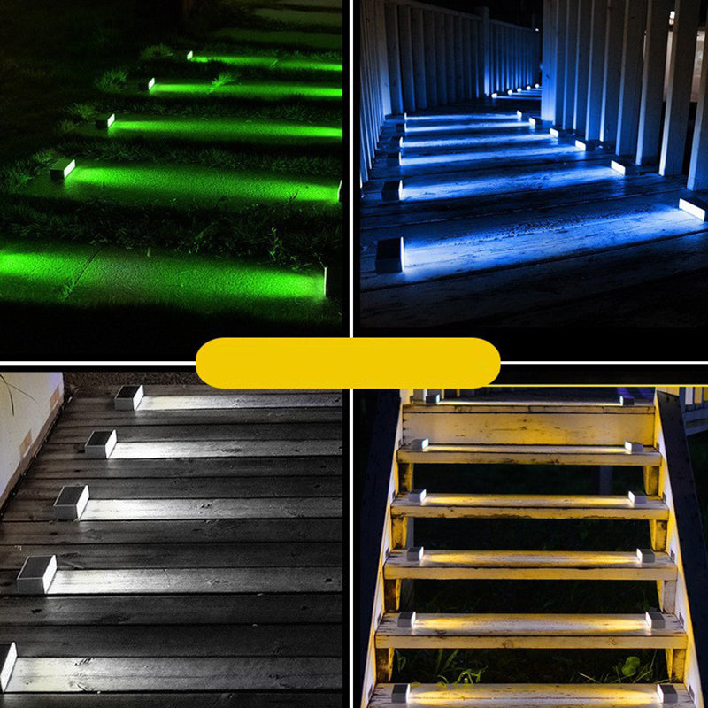 Modern Minimalist Solar Waterproof ABS PC Rectangular LED Outdoor Step Light Ideal For Garden And Outdoor Patio