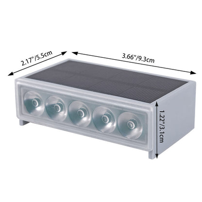 Modern Minimalist Solar Waterproof ABS PC Rectangular LED Outdoor Step Light Ideal For Garden And Outdoor Patio