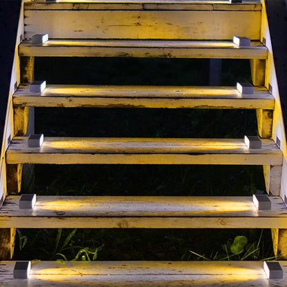 Modern Minimalist Solar Waterproof ABS PC Rectangular LED Outdoor Step Light Ideal For Garden And Outdoor Patio