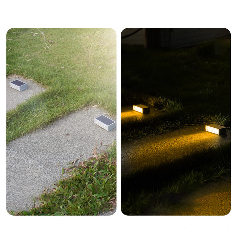 Modern Minimalist Solar Waterproof ABS PC Rectangular LED Outdoor Step Light Ideal For Garden And Outdoor Patio