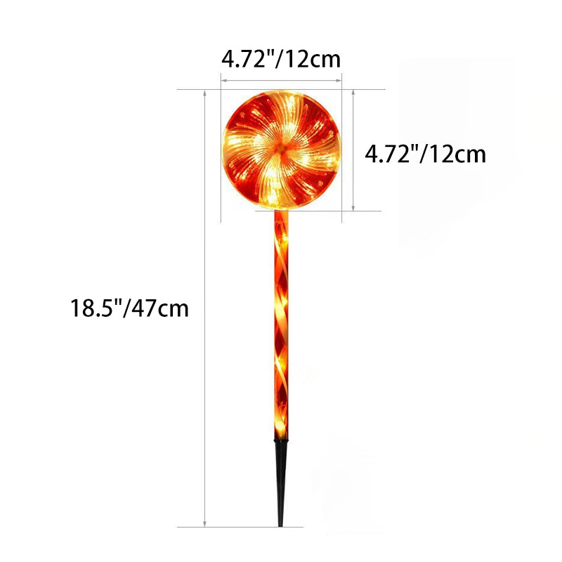 Modern Art Deco Solar Waterproof Christmas Decor Acrylic Lollipop LED Outdoor Light Landscape Lighting For Garden