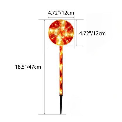 Modern Art Deco Solar Waterproof Christmas Decor Acrylic Lollipop LED Outdoor Light Landscape Lighting For Garden