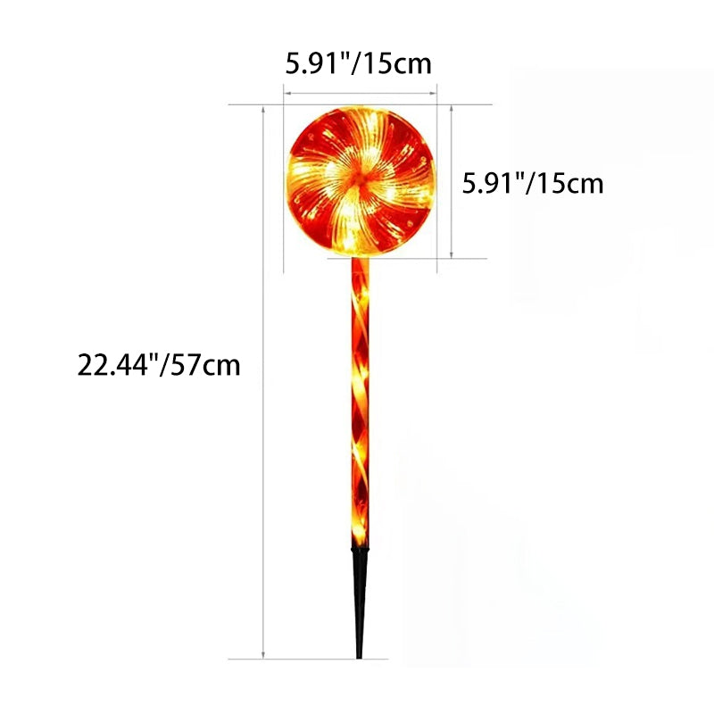 Modern Art Deco Solar Waterproof Christmas Decor Acrylic Lollipop LED Outdoor Light Landscape Lighting For Garden