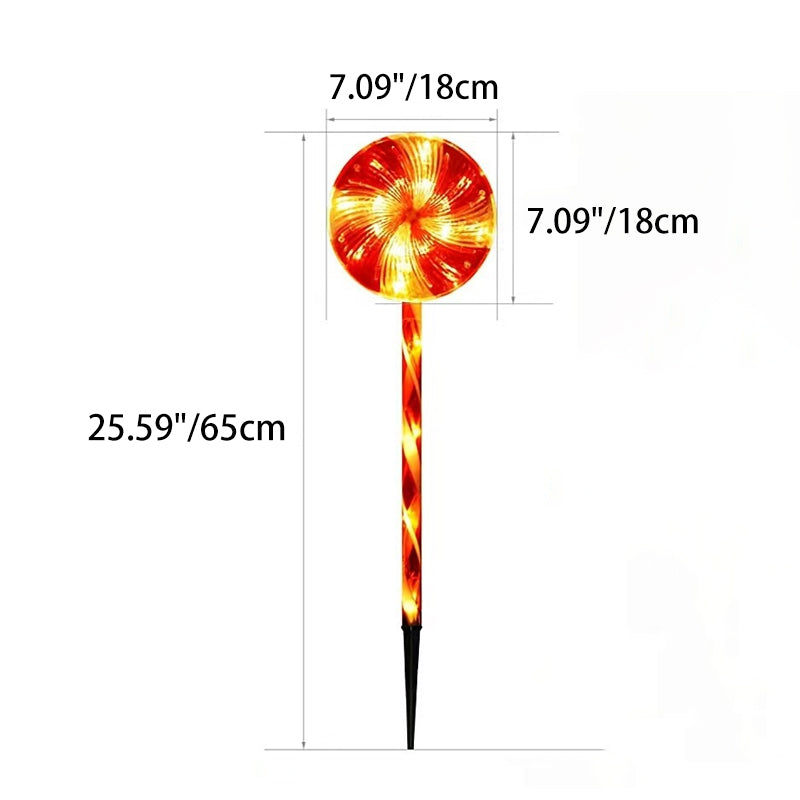 Modern Art Deco Solar Waterproof Christmas Decor Acrylic Lollipop LED Outdoor Light Landscape Lighting For Garden