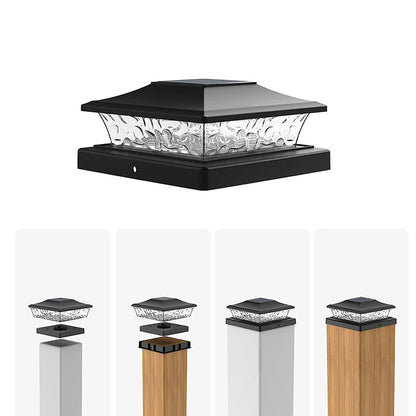 Modern Minimalist Solar Waterproof PP PS Square LED Outdoor Post Light Ideal For Garden And Outdoor Patio