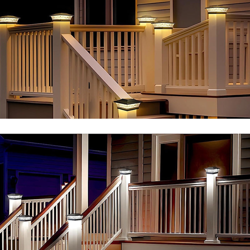 Modern Minimalist Solar Waterproof PP PS Square LED Outdoor Post Light Ideal For Garden And Outdoor Patio