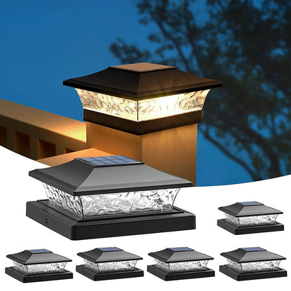 Modern Minimalist Solar Waterproof PP PS Square LED Outdoor Post Light Ideal For Garden And Outdoor Patio