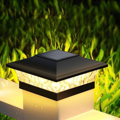 Modern Minimalist Solar Waterproof PP PS Square LED Outdoor Post Light Ideal For Garden And Outdoor Patio