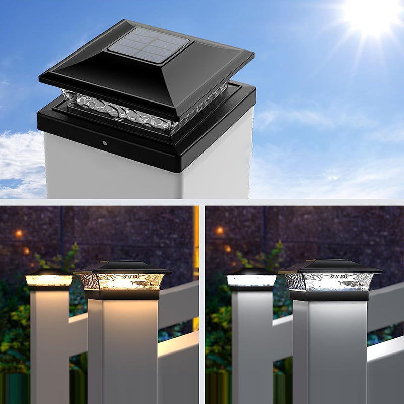 Modern Minimalist Solar Waterproof PP PS Square LED Outdoor Post Light Ideal For Garden And Outdoor Patio