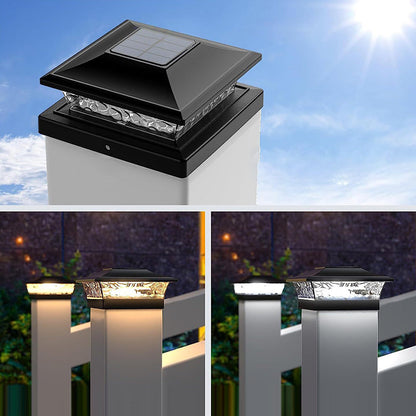 Modern Minimalist Solar Waterproof PP PS Square LED Outdoor Post Light Ideal For Garden And Outdoor Patio
