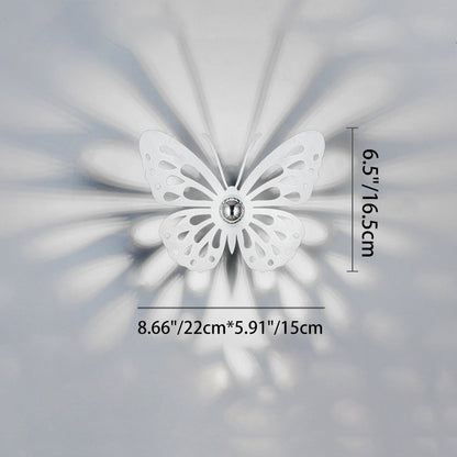Contemporary Creative Iron Deer Butterfly Snowflake 1-Light Wall Sconce Lamp For Bedroom Bedside And Living Room