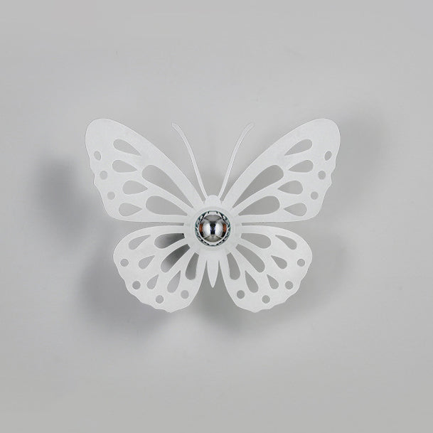 Contemporary Creative Iron Deer Butterfly Snowflake 1-Light Wall Sconce Lamp For Bedroom Bedside And Living Room